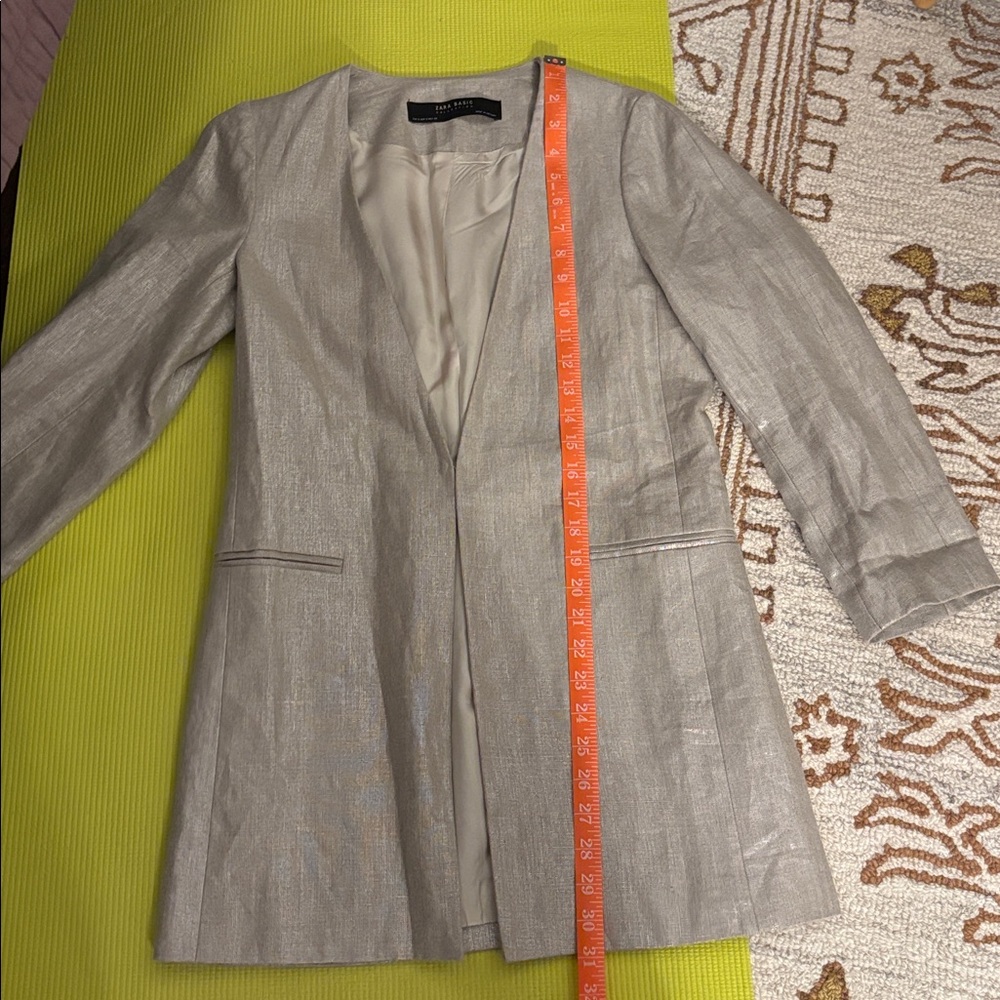🤍🩶ZARA Silver Linen Blazer - Picture 13 of 13